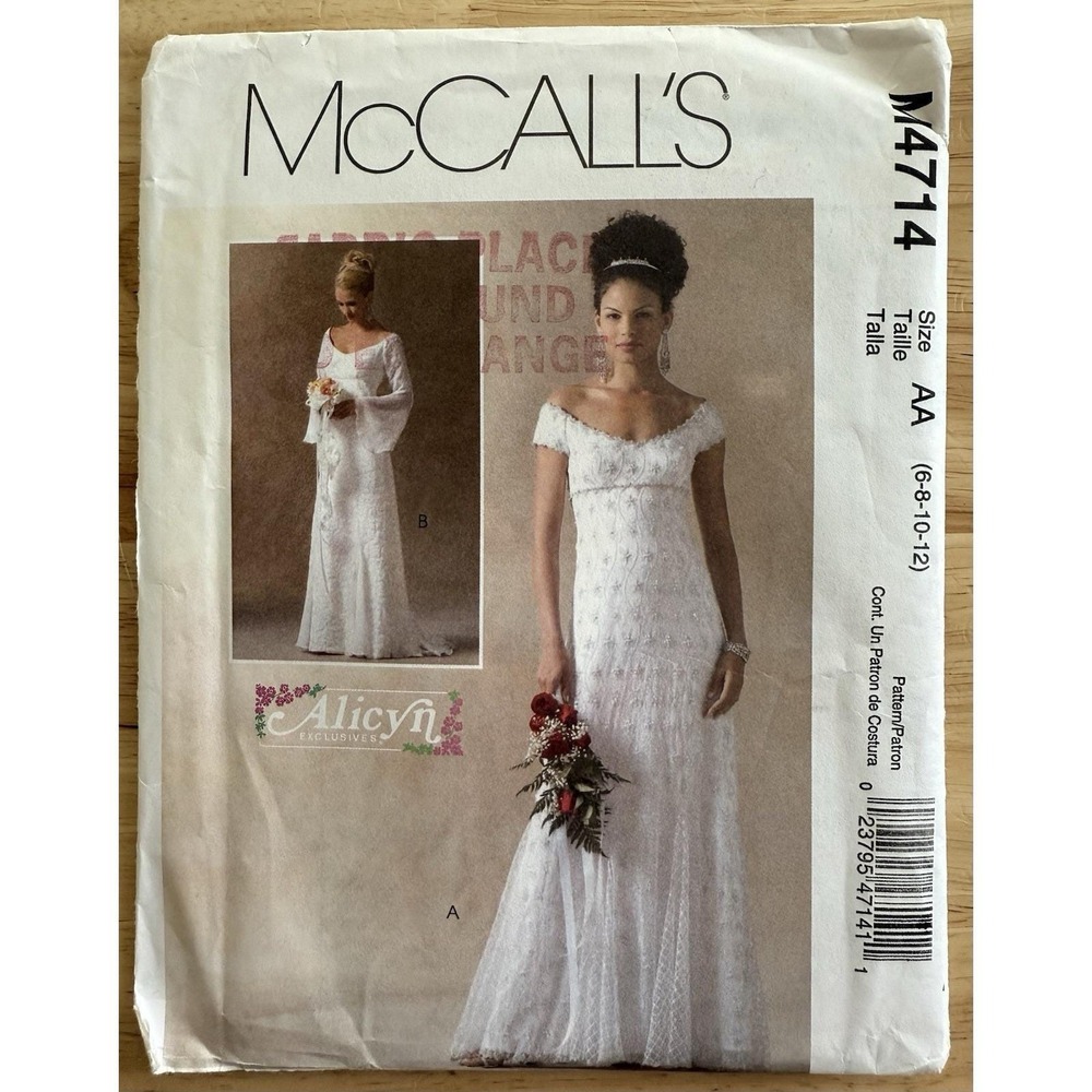 McCall's Pattern M4714 Lined Bridal Gowns Size AA 6 8 10 12 ALICYN Uncut FF